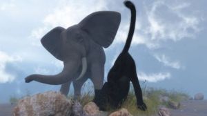 Voir le détail de cette oeuvre: Elephant et panthere